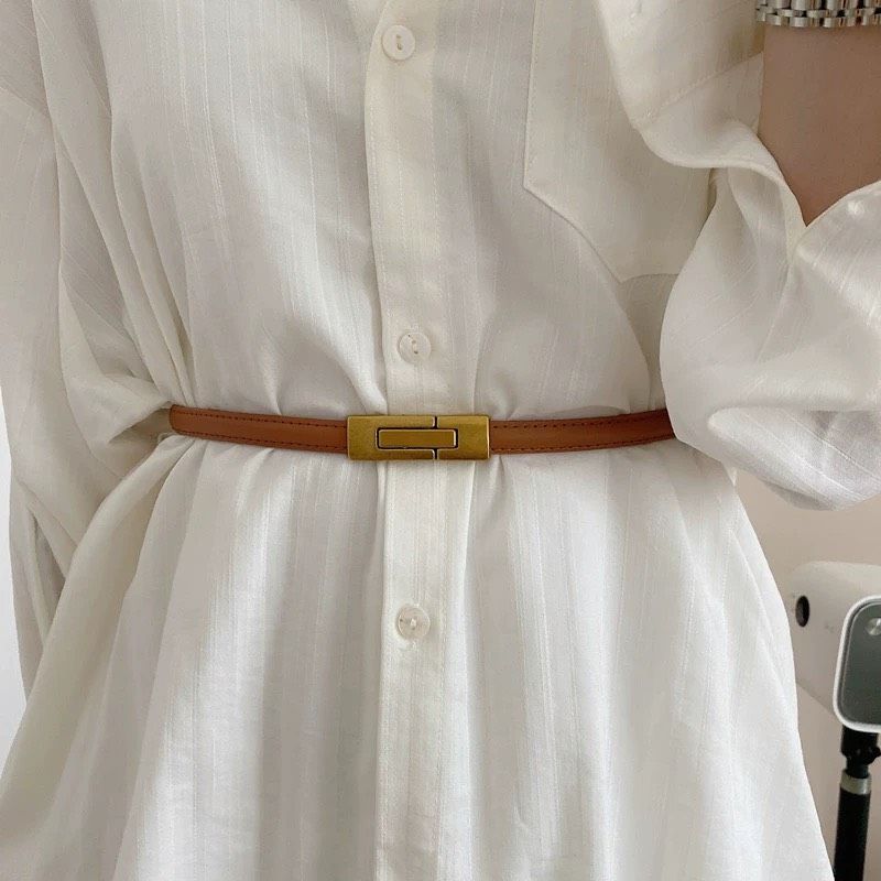  Thắt lưng nữ da bò thật AGANA dây nịt da thật đai váy da thật Hàn Quốc cao cấp phong cách hiện đại - DNT022 