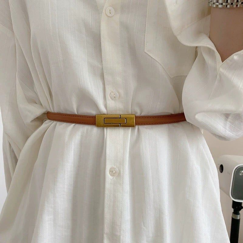  Thắt lưng nữ da bò thật AGANA dây nịt da thật đai váy da thật Hàn Quốc cao cấp phong cách hiện đại - DNT022 