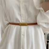  Thắt lưng nữ da bò thật AGANA dây nịt da thật đai váy da thật Hàn Quốc cao cấp phong cách hiện đại - DNT022 