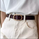  Thắt lưng nữ da bò thật AGANA dây nịt da thật đai váy da thật Hàn Quốc cao cấp phong cách hiện đại - DNT021 