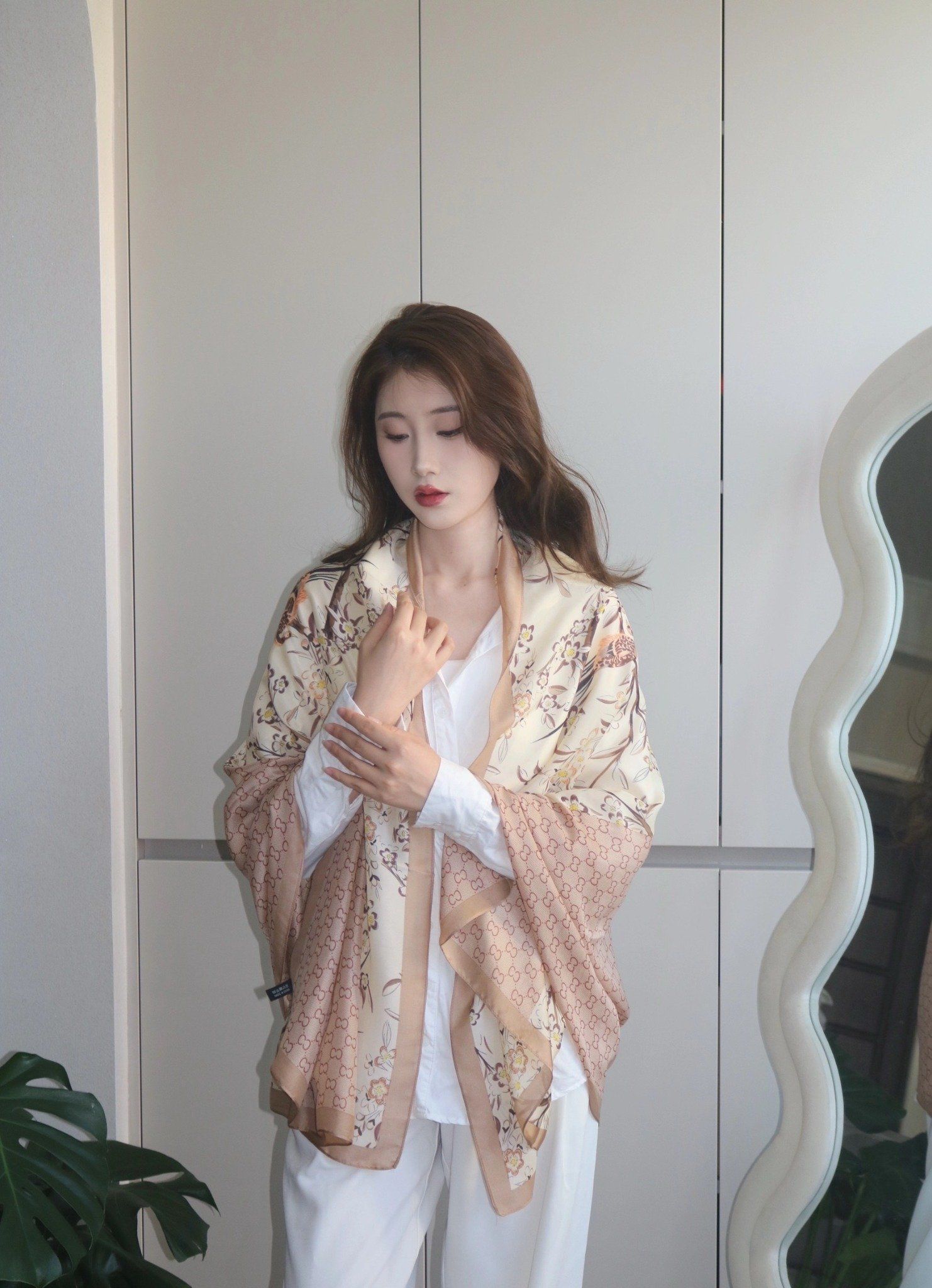  Khăn quàng choàng cổ lụa cao cấp cho nữ văn phòng sở đẹp màu vàng AGANA - KS188 