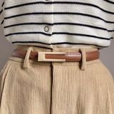  Thắt lưng nữ da bò thật AGANA dây nịt da thật đai váy da thật Hàn Quốc cao cấp phong cách hiện đại - DNT025 