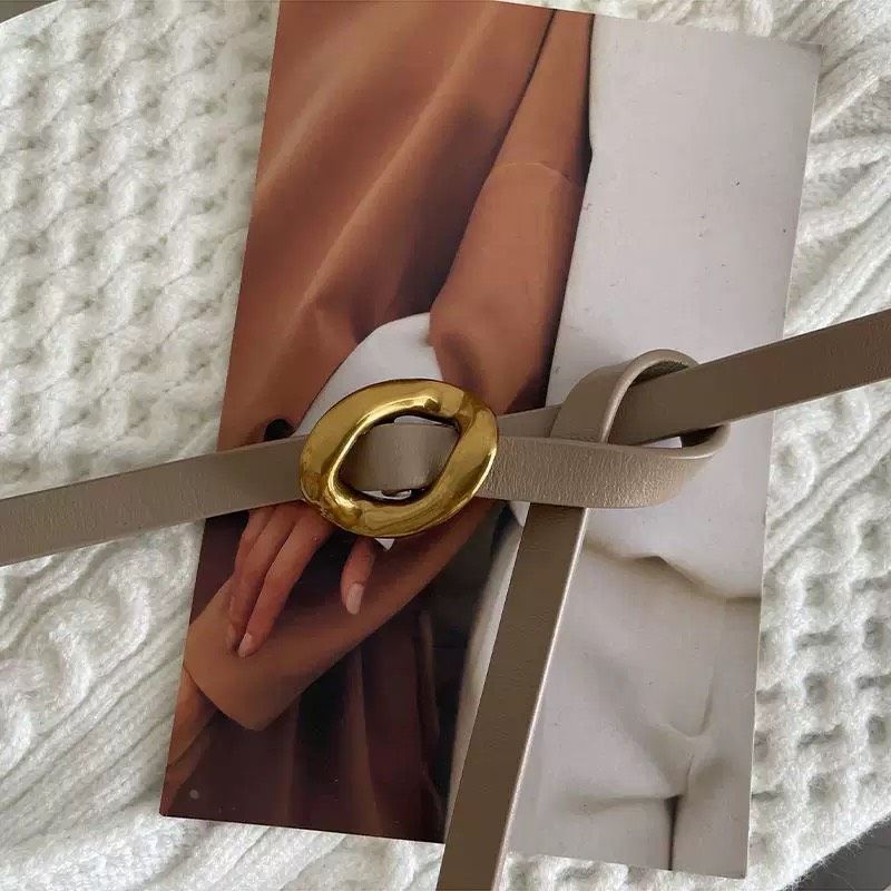  Thắt lưng nữ da bò thật AGANA dây nịt da thật đai váy da thật Hàn Quốc cao cấp phong cách hiện đại - DNT003 