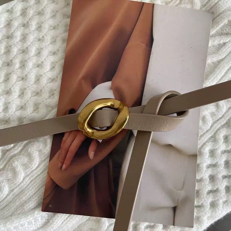  Thắt lưng nữ da bò thật AGANA dây nịt da thật đai váy da thật Hàn Quốc cao cấp phong cách hiện đại - DNT003 