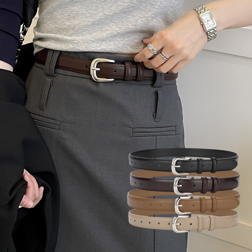  Thắt lưng nữ da bò thật AGANA dây nịt da thật đai váy da thật Hàn Quốc cao cấp phong cách hiện đại - DNT011 