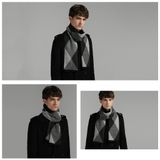  Quà tặng 20/11 cho đối tác nam, sếp nam, đồng nghiệp nam, người yêu nam ,bạn bè, anh trai hoặc người thân quà tặng Khăn quàng choàng cổ nam Hàng Hiệu & Cao Cấp - Khăn len cashmere giữ ấm họa tiết caro màu trắng đen xám - KN022 