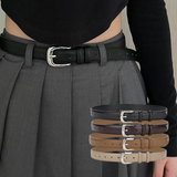  Thắt lưng nữ da bò thật AGANA dây nịt da thật đai váy da thật Hàn Quốc cao cấp phong cách hiện đại - DNT011 