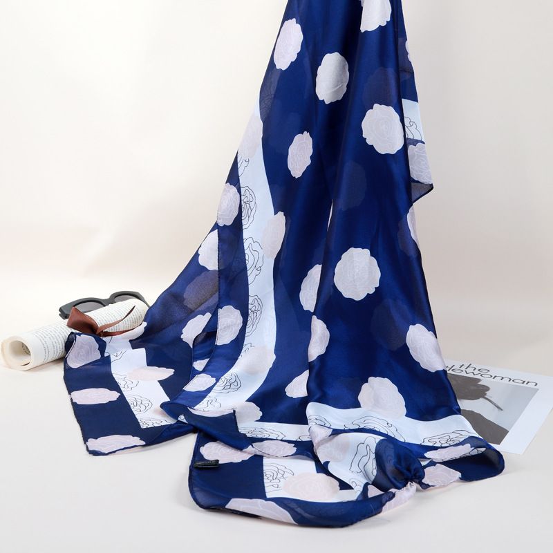  Quà tặng 20/10 cho sếp nữ, vợ, cô giáo, giáo viên nữ, mẹ và bạn gái, người yêu nữ quà tặng Khăn quàngchoàng cổ lụa cao cấp cho nữ văn phòng sở đẹp màu xanh AGANA - KS175 