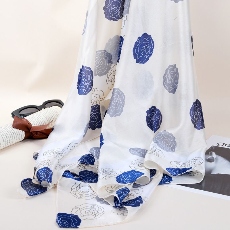  Quà tặng 20/10 cho sếp nữ, vợ, cô giáo, giáo viên nữ, mẹ và bạn gái, người yêu nữ quà tặng Khăn quàngchoàng cổ lụa cao cấp cho nữ văn phòng sở đẹp màu trắng AGANA - KS174 