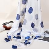  Khăn quàng choàng cổ lụa cao cấp cho nữ văn phòng sở đẹp màu trắng AGANA - KS174 