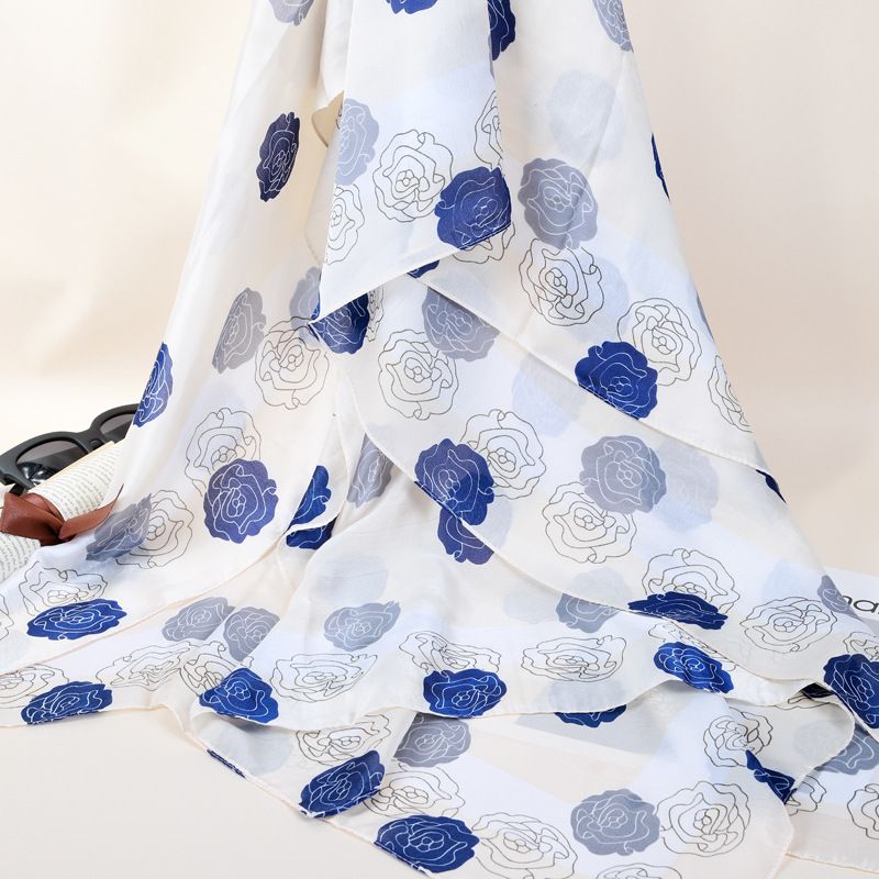  Khăn quàng choàng cổ lụa cao cấp cho nữ văn phòng sở đẹp màu trắng AGANA - KS174 