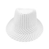  Quà tặng 20/11 cho đối tác nam, sếp nam, đồng nghiệp nam, người yêu nam ,bạn bè, anh trai hoặc người thân quà tặng Mũ nón phớt Fedora nam vành nhỏ cao cấp AGANA nón cao bồi phong cách cổ điển pha lẫn hiện đại - Màu Trắng Sọc Đen - MFDN001 