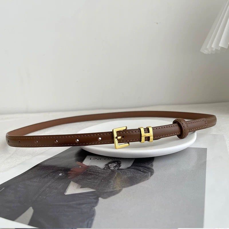  Thắt lưng nữ da bò thật AGANA dây nịt da thật đai váy da thật Hàn Quốc cao cấp phong cách hiện đại - DNT013 