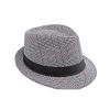  Mũ nón phớt Fedora nam vành nhỏ cao cấp AGANA nón cao bồi phong cách cổ điển pha lẫn hiện đại - Kẻ Sọc Trắng Viền Đỏ - MFDN002 