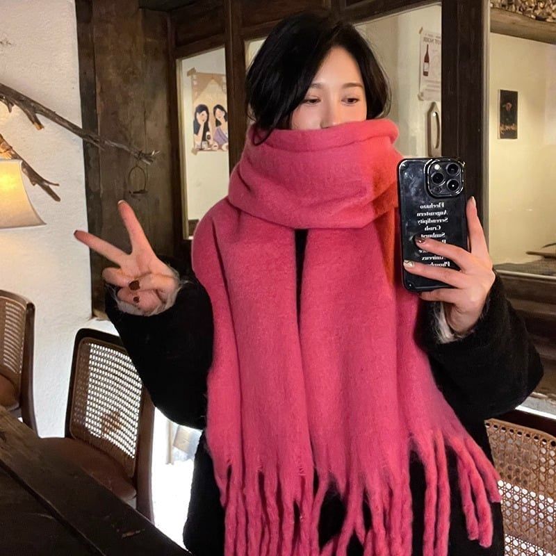  Khăn quàng choàng cổ len Cashmere cao cấp AGANA giữ ấm màu trơn pastel phong cách Hàn Quốc đẹp sang trọng KCL004 