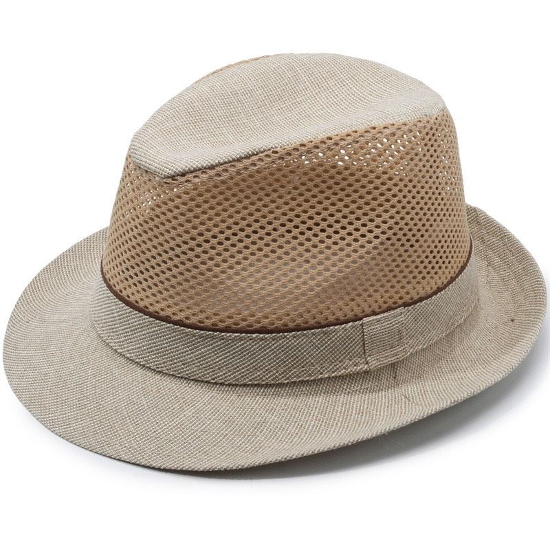  Quà tặng 20/11 cho đối tác nam, sếp nam, đồng nghiệp nam, người yêu nam ,bạn bè, anh trai hoặc người thân quà tặng Mũ nón phớt Fedora lưới dành cho nam cao cấp AGANA nón cao bồi phong cách cổ điển pha lẫn hiện đại - Màu Be - MFDN006 