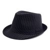  Mũ nón phớt Fedora nam vành nhỏ cao cấp AGANA nón cao bồi phong cách cổ điển pha lẫn hiện đại - Màu Đen Sọc Trắng - MFDN001 