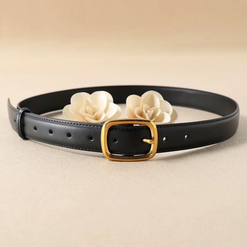  Thắt lưng nữ da bò thật AGANA dây nịt da thật đai váy da thật Hàn Quốc cao cấp phong cách hiện đại - DNT002 