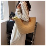  Túi cói đi biển vintage thời trang nữ phong cách cầm tay Hàn Quốc đẹp cổ điển màu nâu  - TC102 