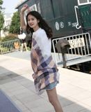  Khăn quàng choàng cổ lụa cao cấp cho nữ văn phòng sở đẹp màu xanh sọc AGANA - KS155 