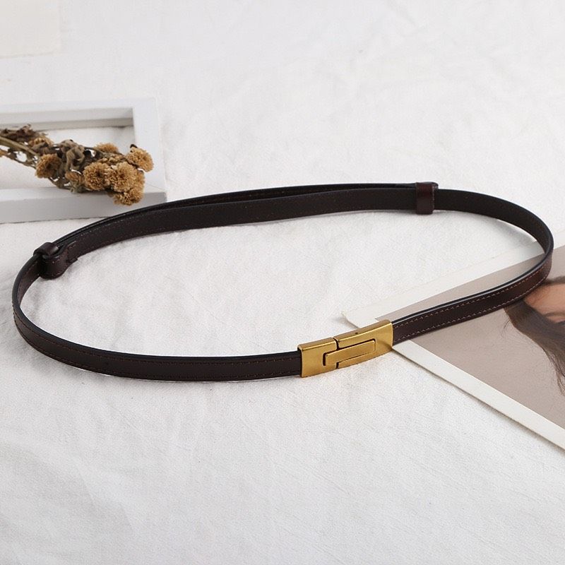  Thắt lưng nữ da bò thật AGANA dây nịt da thật đai váy da thật Hàn Quốc cao cấp phong cách hiện đại - DNT022 