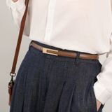  Thắt lưng nữ da bò thật AGANA dây nịt da thật đai váy da thật Hàn Quốc cao cấp phong cách hiện đại - DNT007 