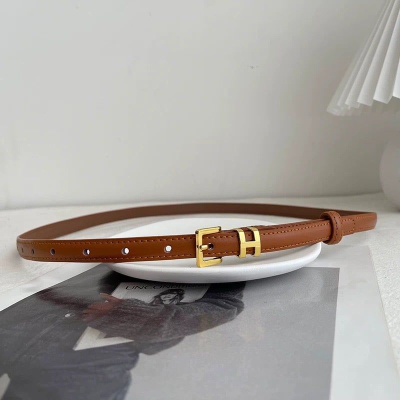  Thắt lưng nữ da bò thật AGANA dây nịt da thật đai váy da thật Hàn Quốc cao cấp phong cách hiện đại - DNT013 