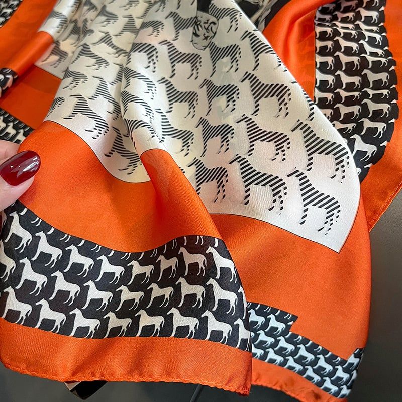  Quà tặng 20/11 cho sếp nữ, vợ, cô giáo, giáo viên nữ, mẹ và bạn gái, người yêu nữ quà tặng Khăn quàngchoàng cổ lụa cao cấp cho nữ văn phòng sở đẹp màu cam AGANA - KS211 