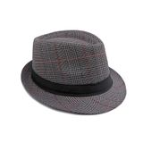 Quà tặng 20/10 cho đối tác nam, sếp nam, đồng nghiệp nam, người yêu nam ,bạn bè, anh trai hoặc người thân quà tặng Mũ nón phớt Fedora nam vành nhỏ cao cấp AGANA nón cao bồi phong cách cổ điển pha lẫn hiện đại - Kẻ Sọc Xám Viền Đỏ - MFDN002 