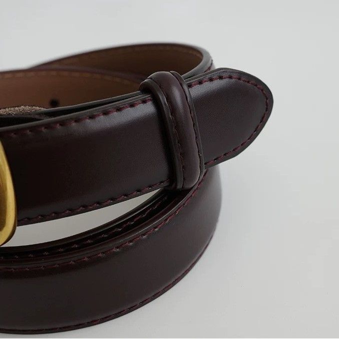  Thắt lưng nữ da bò thật AGANA dây nịt da thật đai váy da thật Hàn Quốc cao cấp phong cách hiện đại - DNT002 