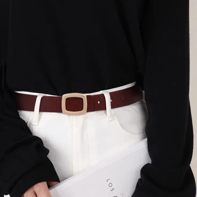  Thắt lưng nữ da bò thật AGANA dây nịt da thật đai váy da thật Hàn Quốc cao cấp phong cách hiện đại - DNT005 