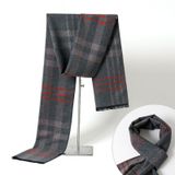  Quà tặng 20/10 cho đối tác nam, sếp nam, đồng nghiệp nam, người yêu nam ,bạn bè, anh trai hoặc người thân quà tặng Khăn quàng choàng cổ nam Hàng Hiệu & Cao Cấp - Khăn len cashmere giữ ấm họa tiết màu Xám sọc đỏ - KN014 