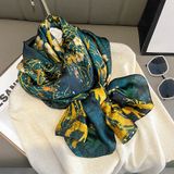  Quà tặng 20/10 cho sếp nữ, vợ, cô giáo, giáo viên nữ, mẹ và bạn gái, người yêu nữ quà tặng Khăn quàngchoàng cổ lụa cao cấp cho nữ văn phòng sở đẹp màu vàng xanh AGANA - KS214 