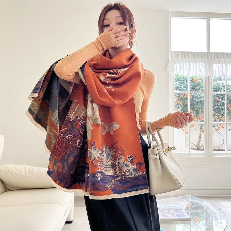  Khăn quàng choàng cổ len Cashmere cho nữ giữ ấm cao cấp phong cách Hàn Quốc đẹp sang trọng AGANA - KC460 