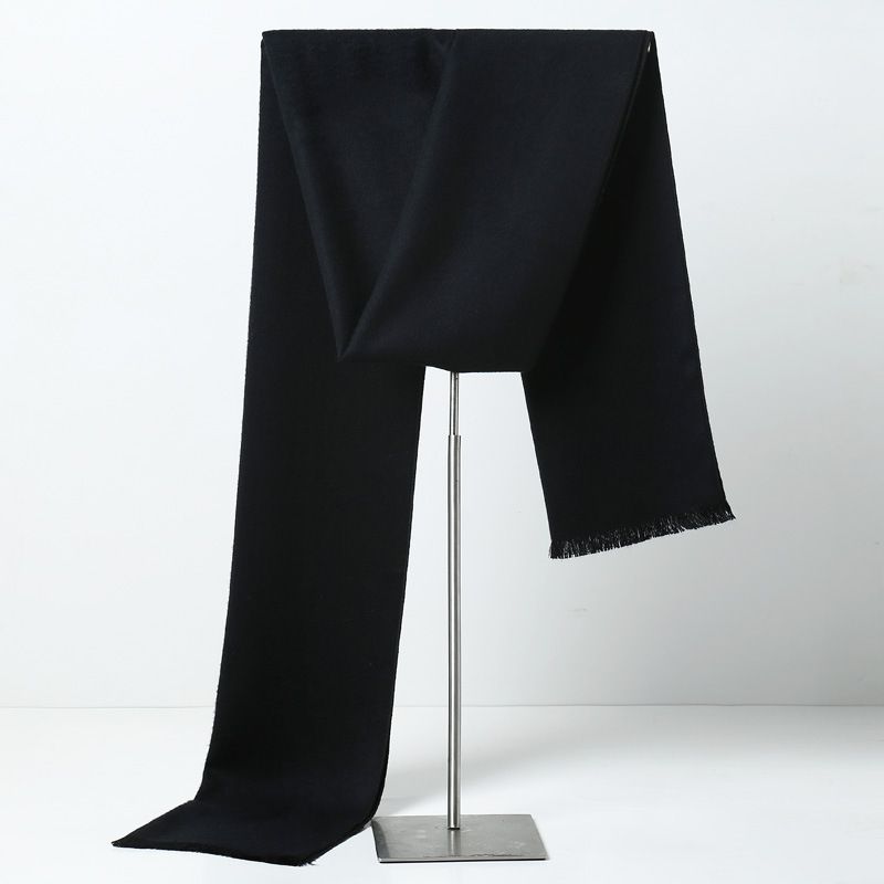  Quà tặng 20/10 cho đối tác nam, sếp nam, đồng nghiệp nam, người yêu nam ,bạn bè, anh trai hoặc người thân quà tặng Khăn quàng choàng cổ nam Hàng Hiệu & Cao Cấp - Khăn len cashmere giữ ấm họa tiết màu Đen - KN007 