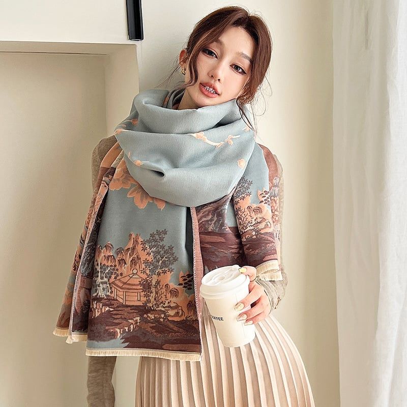  Khăn quàng choàng cổ len Cashmere cho nữ giữ ấm cao cấp phong cách Hàn Quốc đẹp sang trọng AGANA - KC461 