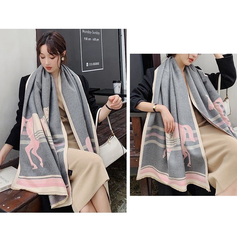  Khăn quàng choàng cổ len Cashmere cho nữ giữ ấm cao cấp phong cách Hàn Quốc đẹp sang trọng AGANA - KC467 