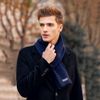  Khăn quàng choàng cổ nam Hàng Hiệu & Cao Cấp - Khăn len cashmere giữ ấm màu xanh đen - KN002 