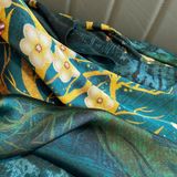  Quà tặng 20/10 cho sếp nữ, vợ, cô giáo, giáo viên nữ, mẹ và bạn gái, người yêu nữ quà tặng Khăn quàngchoàng cổ lụa cao cấp cho nữ văn phòng sở đẹp màu vàng xanh AGANA - KS214 