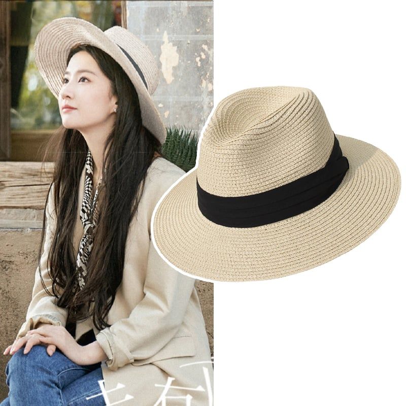  Quà tặng 20/10 cho sếp nữ, vợ, cô giáo, giáo viên nữ, mẹ và bạn gái, người yêu nữ quà tặng Mũ nón phớt sợi cói đi biển rộng vành tròn đẹp cho nữ AGANA - NC503 