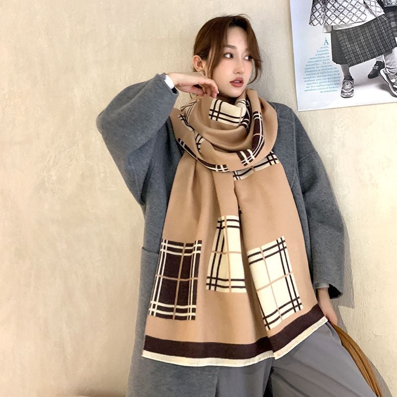  Khăn quàng choàng cổ len Cashmere giữ ấm cao cấp phong cách Hàn Quốc đẹp sang trọng - KC413 