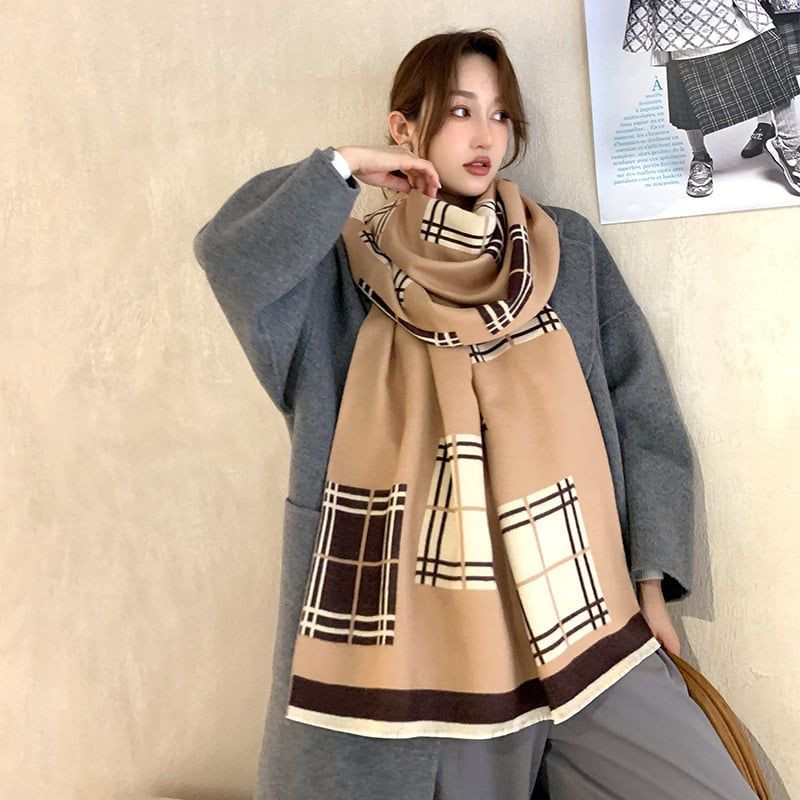  Khăn quàng choàng cổ len Cashmere giữ ấm cao cấp phong cách Hàn Quốc đẹp sang trọng - KC413 