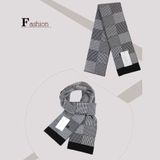  Quà tặng 20/10 cho đối tác nam, sếp nam, đồng nghiệp nam, người yêu nam ,bạn bè, anh trai hoặc người thân quà tặng Khăn quàng choàng cổ nam Hàng Hiệu & Cao Cấp - Khăn len houndstooth giữ ấm họa tiết caro màu xám - KN004 