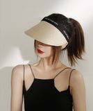  Quà tặng 20/10 cho sếp nữ, vợ, cô giáo, giáo viên nữ, mẹ và bạn gái, người yêu nữ quà tặng Mũ nón cói visor nửa đầu đi biển rộng vành tròn đẹp cho nữ AGANA - NC505 