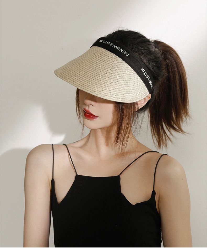  Quà tặng 20/10 cho sếp nữ, vợ, cô giáo, giáo viên nữ, mẹ và bạn gái, người yêu nữ quà tặng Mũ nón cói visor nửa đầu đi biển rộng vành tròn đẹp cho nữ AGANA - NC505 