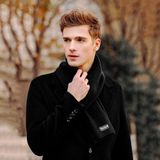  Khăn quàng choàng cổ nam Hàng Hiệu & Cao Cấp - Khăn len cashmere giữ ấm màu đen - KN001 