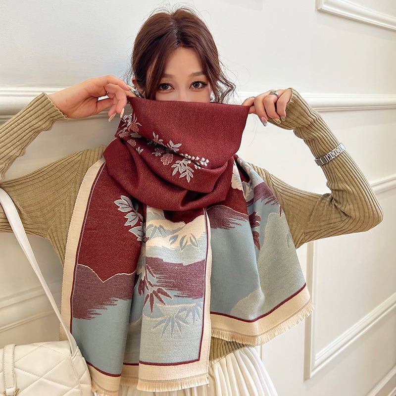  Khăn quàng choàng cổ len Cashmere cho nữ giữ ấm cao cấp phong cách Hàn Quốc đẹp sang trọng AGANA - KC479 