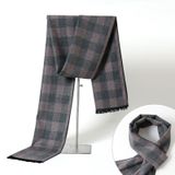  Quà tặng 20/10 cho đối tác nam, sếp nam, đồng nghiệp nam, người yêu nam ,bạn bè, anh trai hoặc người thân quà tặng Khăn quàng choàng cổ nam Hàng Hiệu & Cao Cấp - Khăn len cashmere giữ ấm họa tiết màu Xám caro hồng - KN016 
