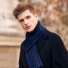  Khăn quàng choàng cổ nam Hàng Hiệu & Cao Cấp - Khăn len cashmere giữ ấm màu xanh đen - KN002 
