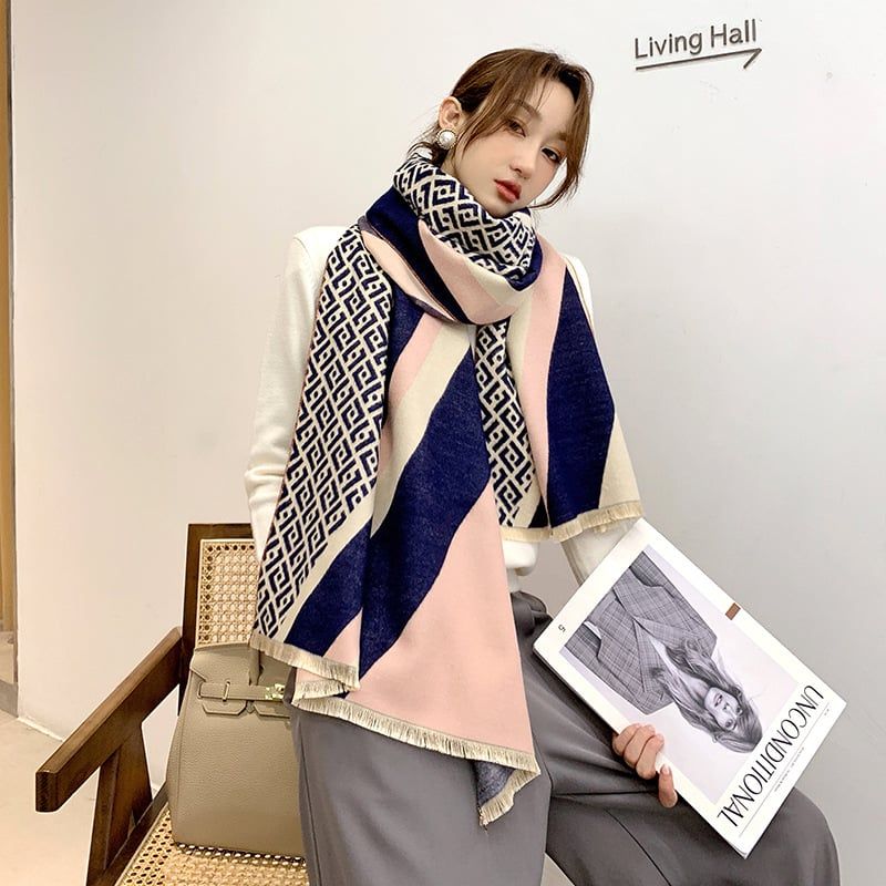  Khăn quàng choàng cổ len Cashmere cho nữ giữ ấm cao cấp phong cách Hàn Quốc đẹp sang trọng AGANA - KC474 